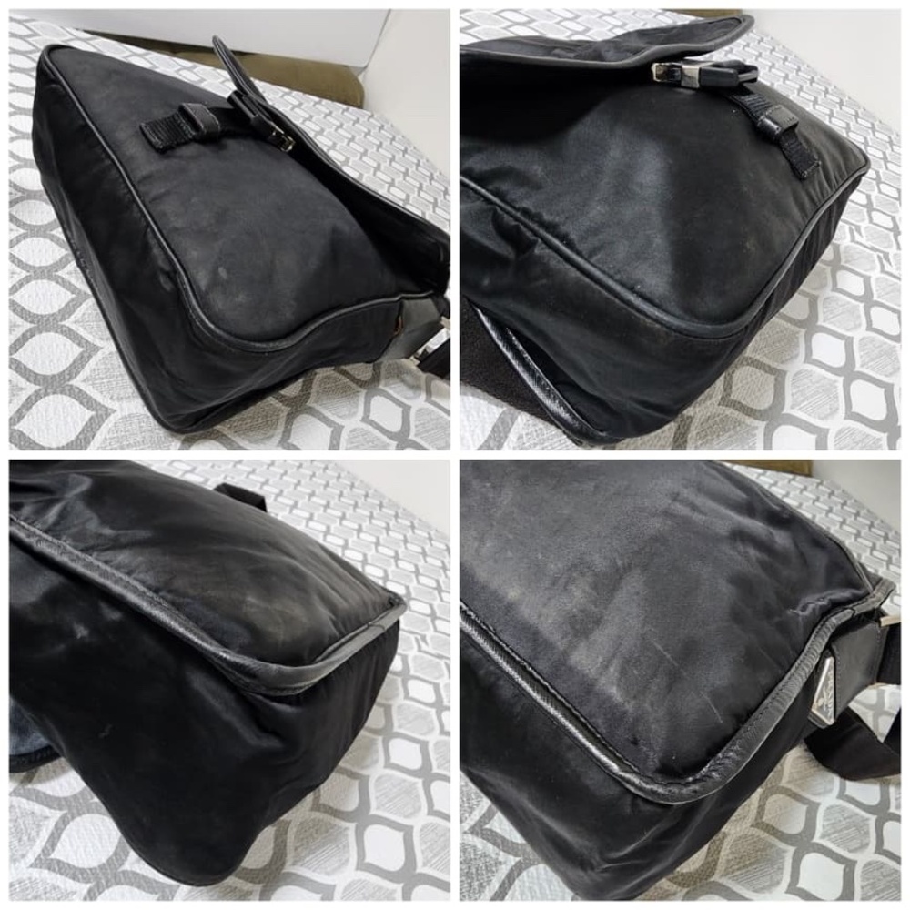 Authentic Prada Tessuto Crossbody Buckle Messenger Bag Black - Picture 13 of 15